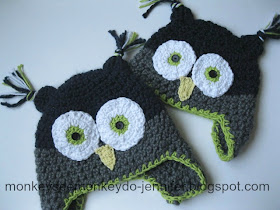 crocheted owl hat
