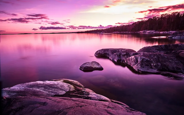 Nature Sunset Lake Desktop Wallpaper