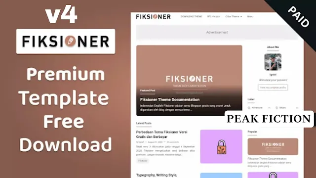 Fiksioner v4 new premium blogger theme download 2024