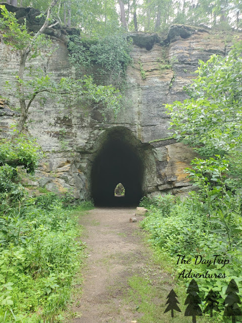 Abondoned train tunnel cut through the sandstone at Blackhand Gorge