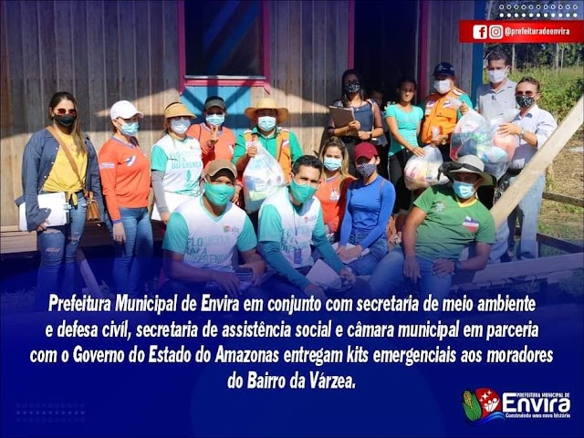 Prefeitura de Envira entrega Kits emergenciais aos Moradores do Bairro da Varzea 