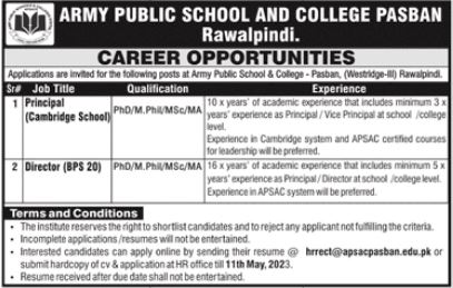 Jobs in Army Public School & College APS&C