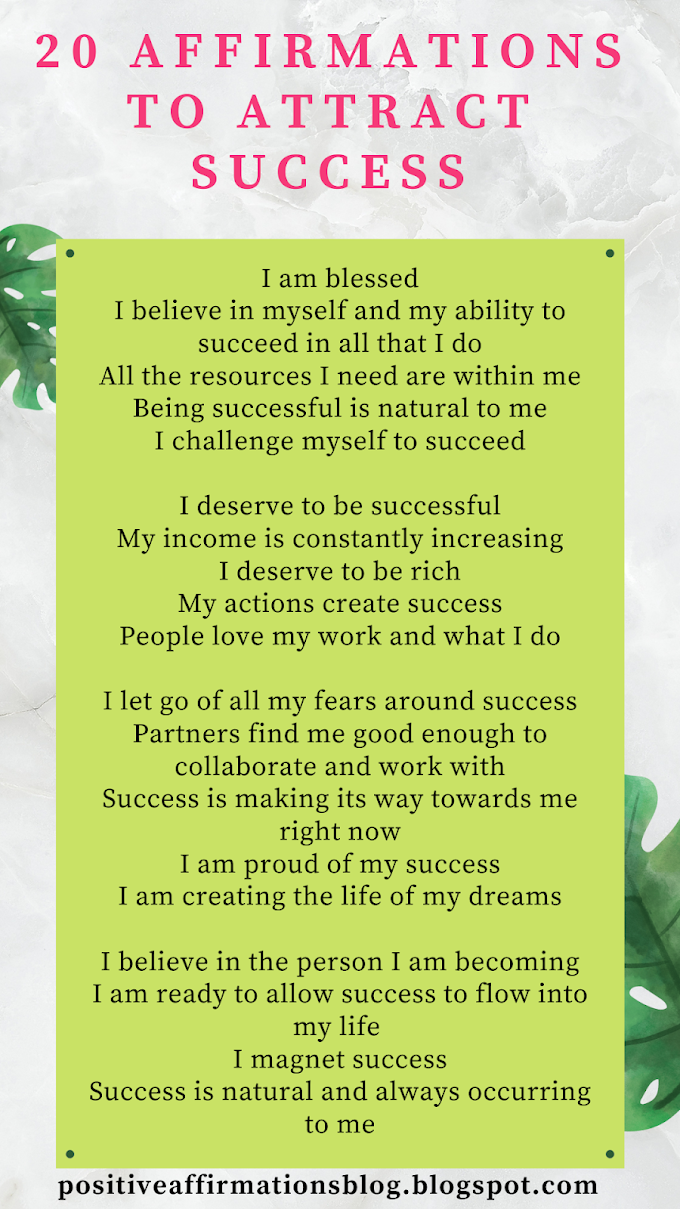 20 Affirmations To Attract Success