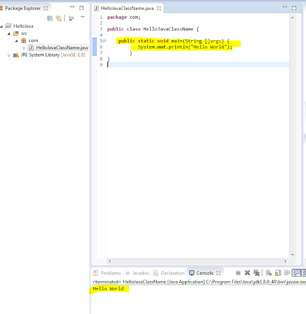 Java hello world 