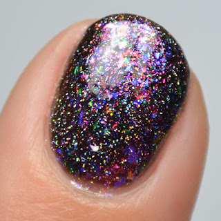rainbow flakie shimmer nail polish topper