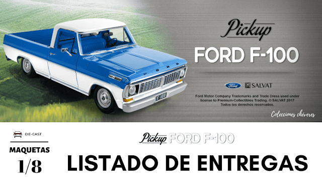 Listado detallado de las piezas de la Ford F-100 1:8 Salvat
