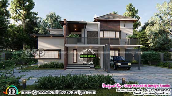 Front elevation of beautiful modern home