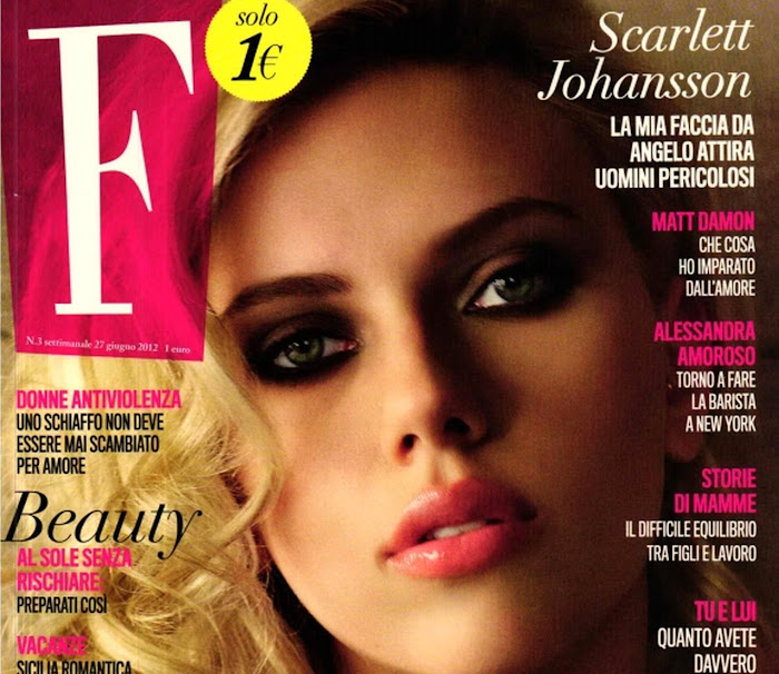 Scarlett Johansson on the cover of  F Magazine Italy June 2012 Issue