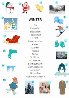 Winter : A Matching Puzzle for German Learners