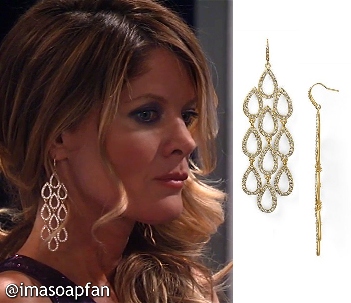 Nina Reeves, Michelle Stafford, Pave Teardrop Chandelier Earrings, ABS, Nurses Ball, GH, General Hospital, Season 55, Episode 05/23/17