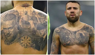  Manchester City Defender Tattoo fan Nicolas Otamendi