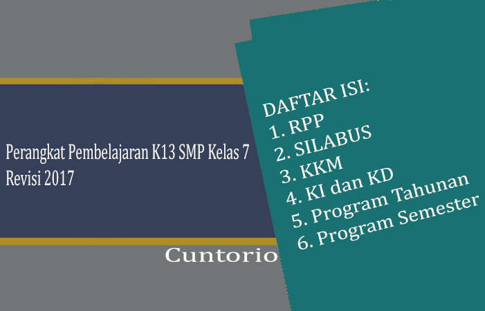  Semua Mata Pelajaran Lengkap dalam format  RPP K13 Sekolah Menengah Pertama Kelas 7 dan 8 Revisi 2017 [Update Mei 2018]