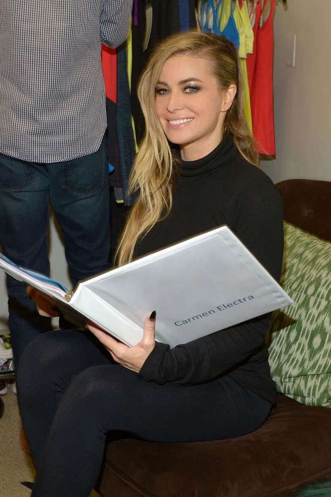 Carmen Electra in a black turtle-neck top and skinny jeans at Fox's New Year's Eve Live! Special in Las Vegas