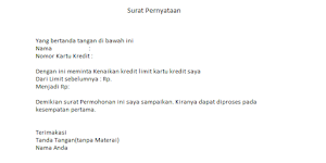 Yuk Simak 9+ Surat Pernyataan Kenaikan Limit Kartu Kredit Terbaik 