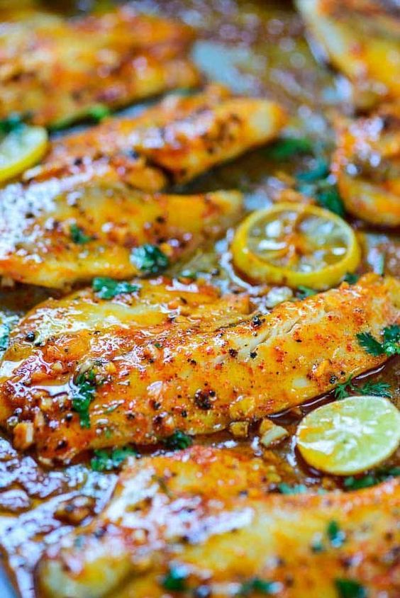 This Spicy Lemon Garlic Baked Tilapia takes all of 5 minute of preparation time before you pop it in the oven. 