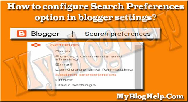 Search preferences option in blogger