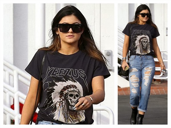 Dark Shades Frame the Hip Hippie Style of Kylie Jenner