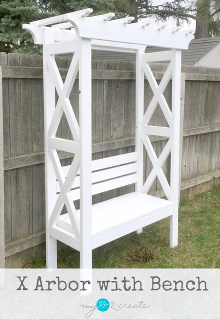 http://www.mylove2create.com/2016/04/x-arbor-with-bench.html