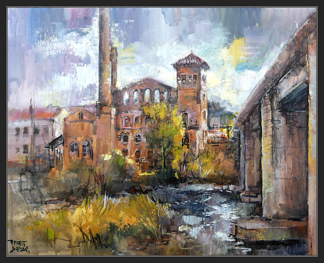 SALLENT-PINTURA-CONCURS-ART-PAISATGES-PONT-FABIQUES-TEXTIL-RIU-LLOBREGAT-POBLES-BAGES-CATALUNYA-ARTISTA-PINTOR-ERNEST DESCALS-