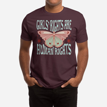 mens clothing, women clothing, t-shirt, maroon, female empowerment, girls can, butterfly, hippie, retro, symbolism, feminism, feminist, power, gender equality, holalalilu