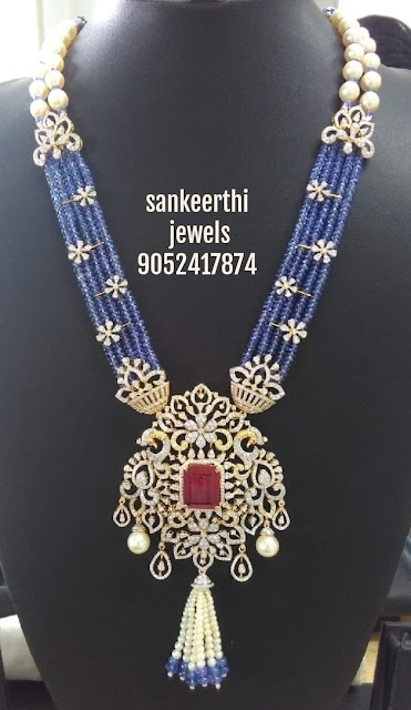 Blue Sapphire Beads Set by Sankeerthi jewels