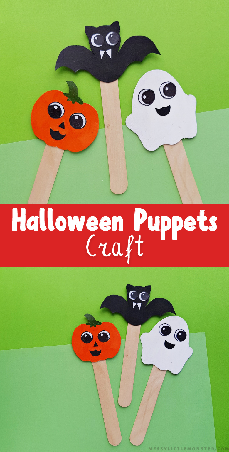 Halloween craft for kids. Stick puppet craft ideas.