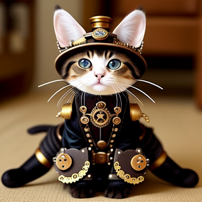 Steampunk Cat Statue 3D amazingwallpapersa blogspot com (16)