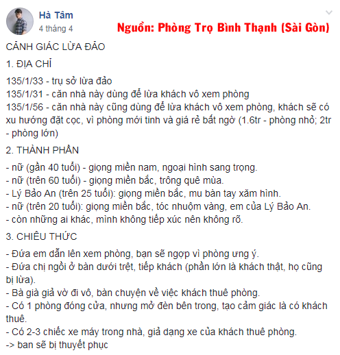 Cảnh giác lừa đảo phòng trọ