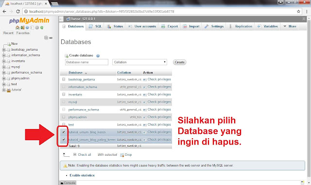 Membuat, Mengedit, dan Menghapus Database - phpMyAdmin