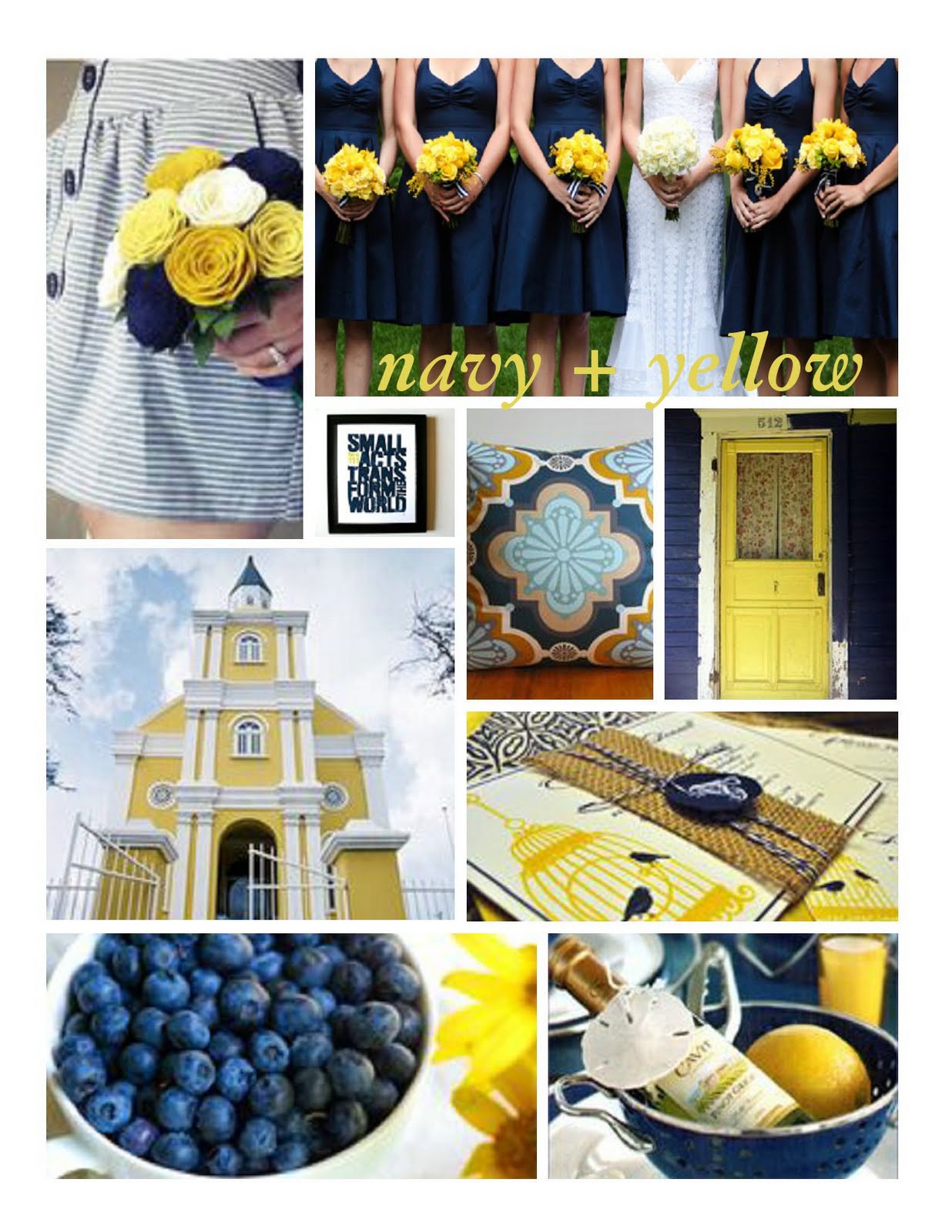 teal and yellow wedding