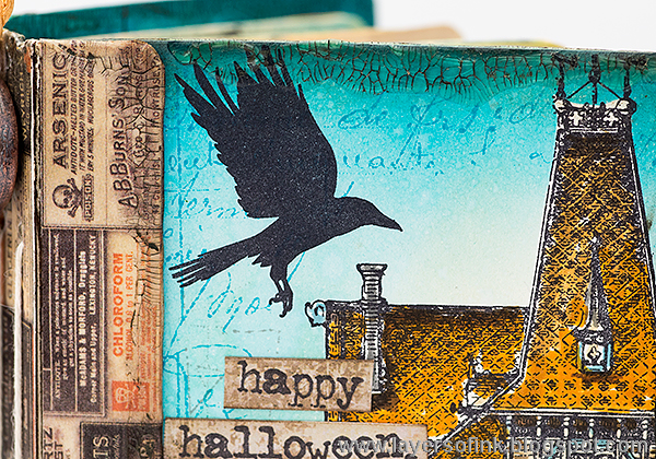 Layers of ink - Halloween Stamped Passport Book Tutorial by Anna-Karin
