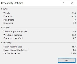 Readability statistics