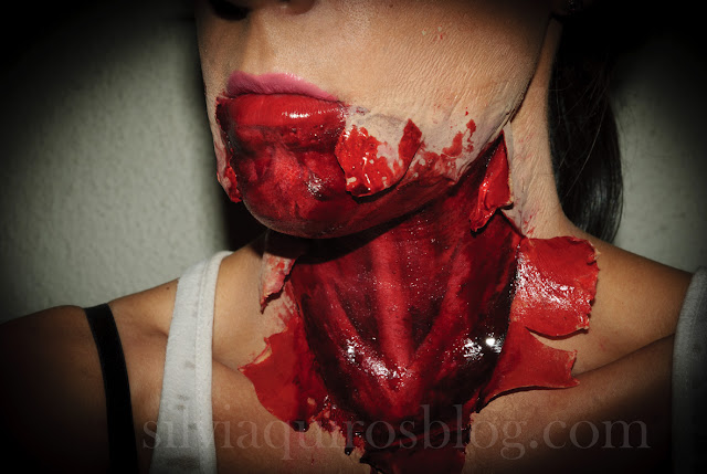 Maquillaje Halloween 1: Cuello pelado, Halloween Makeup 1: peel off neck, efectos especiales, special effects, Silvia Quirós