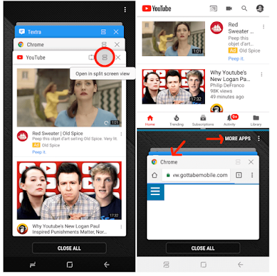 Cara Menggunakan Split-Screen Multi Window [Mengaktifkan dan Membuka / Meluncurkan Multi Windows] di Galaxy S8