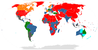Genelevler yalnızca yeşil veya açık mavi ile gösterilen ülkelerde ve alanlarda yasaldır.