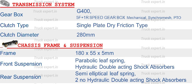 Tata Ultra T7  Transmission System Details, Tata Ultra T7  Transmission System, Tata Ultra T7   Gear box details, Tata Ultra T7  Clutch Details, Tata Ultra T7  Chassis Frame Details, Tata Ultra T7  Suspension Detailed, Tata Ultra T7  Front & Rear Suspension Details,