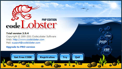 Trial screen do CodeLobster