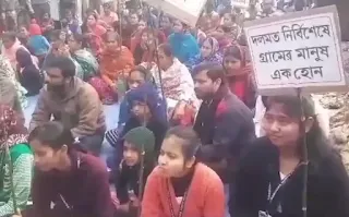 Public stand demanding completion of railway underpass construction work