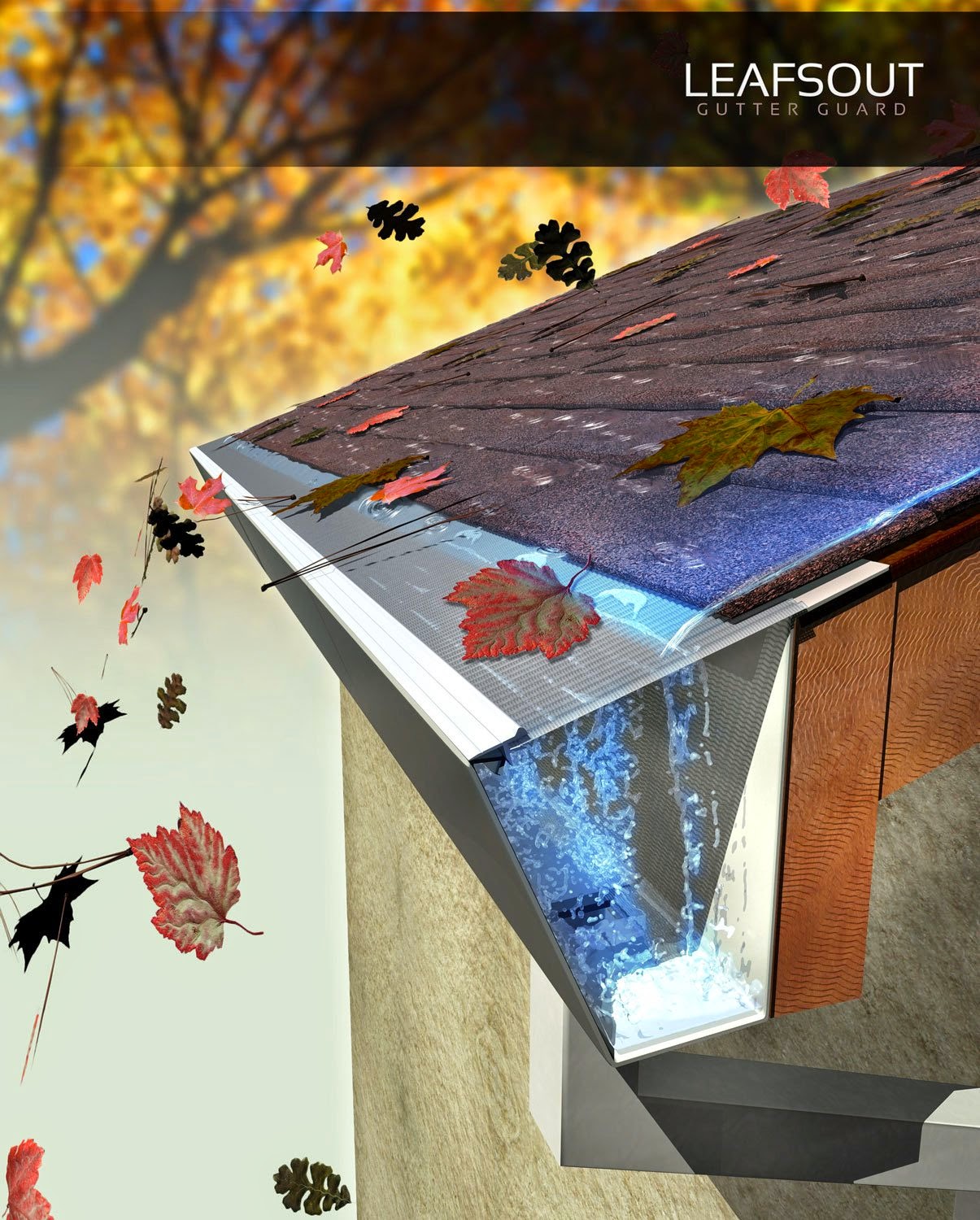 LeafsOut 5" DIY 100 Feet Micro Mesh Rain Gutter Guard. Install it yourself Leaf Guard Gutter Covers Protection System