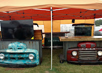 Whisper Lift II TV Lift Mechanism installed in a vintage truck. 