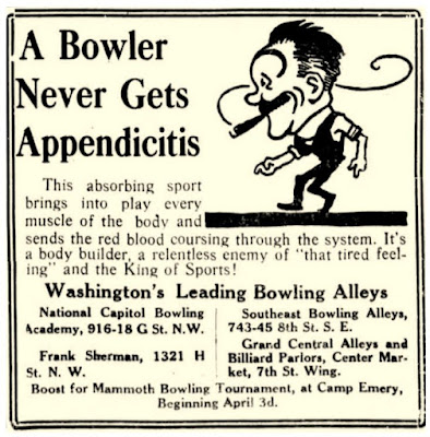 Bowler Never Gets Appendicitis - 1916