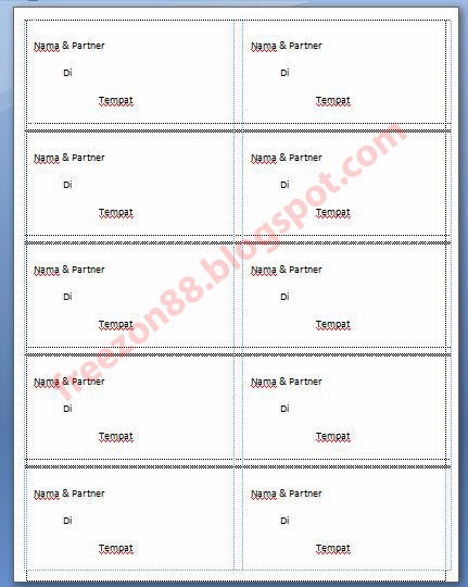 Membuat Ukuran Label Undangan di Ms Word