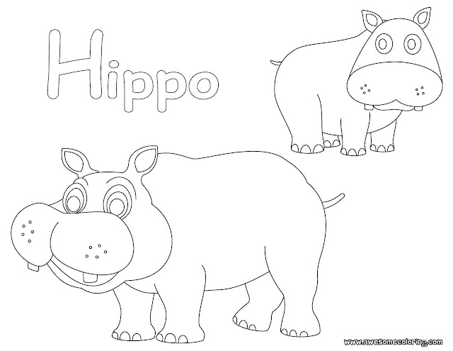 hippo coloring page