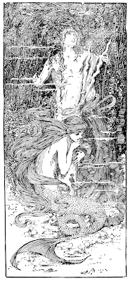 The Little Mermaid, Illustration in a collection of Andersen's Fairy tales (1899) by Helen Stratton - A Pequena Sereia, ilustração em uma coleção de contos de fadas de Andersen (1899) de Helen Stratton