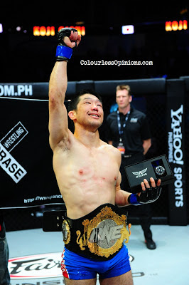 Koji Oishi new ONE FC Featherweight Champion with belt