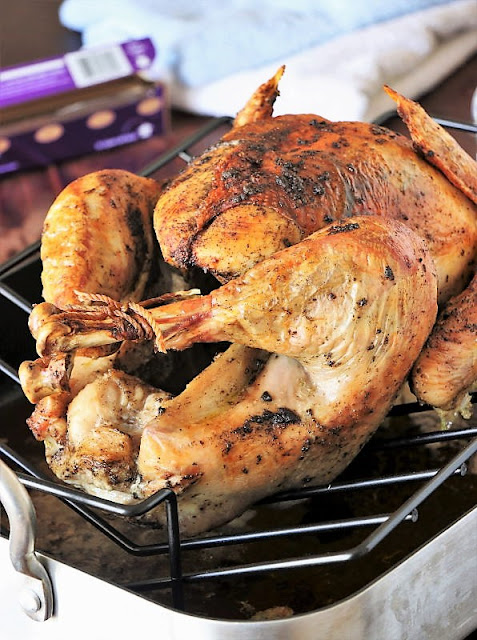 Roasted Dry-Brined Turkey on Roasting Pan Rack Image