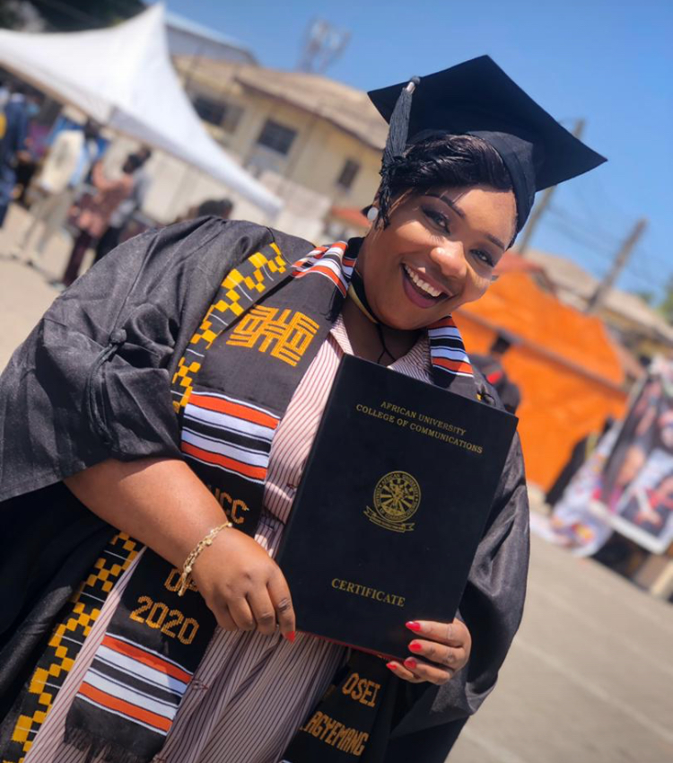 <img src="Abena Abrefi.png"Adom TV presenter, ABREFI AGYEMANG’s graduation cake will keep you talking (watch video) - CastinoStudios.">