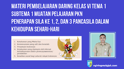 Materi PKN Kelas VI Tema 1 Subtema 1 - Penerapan Sila 1, 2, dan 3 Pancasila dalam Kehidupan Sehari-hari