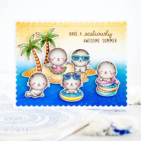 Sunny Studio Stamps: Sealiously Sweet Tropical Scenes Summer Themed Cards by Keeway Tsao