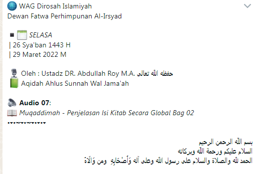 Audio 07: Muqaddimah - Penjelasan Isi Kitab Secara Global Bag 02 - Aqidah Ahlus Sunnah Wal Jama'ah